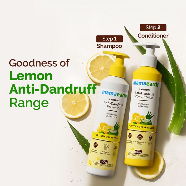 Mamaearth Lemon Anti-Dandruff Shampoo with Lemon & Aloe Vera for Itchy & Flaky Scalp - Distacart