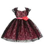 Asmaani Baby Girl's Black Colour Satin A-Line Maxi Full Length Dress (AS-DRESS-22158)