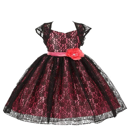 Asmaani Baby Girl's Black Colour Satin A-Line Maxi Full Length Dress (AS-DRESS-22158)