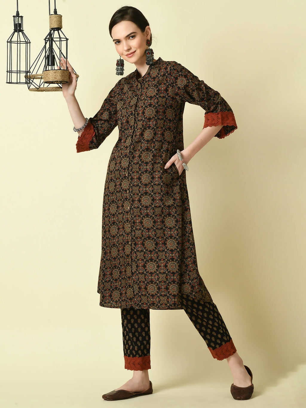 Myshka Women's Multi A-Line Printed Kurta