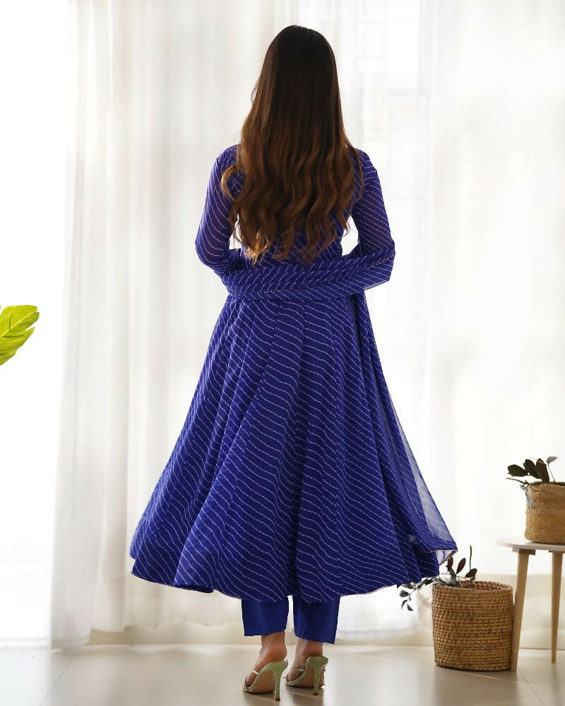Joban Fashion Royal Blue Kurta Set Georgette Sequence Embroidery Work - Distacart