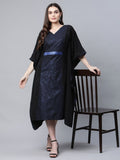 Ahalyaa Women Black Crepe Glitter Printed Kaftan Kurta - Distacart