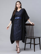 Ahalyaa Women Black Crepe Glitter Printed Kaftan Kurta - Distacart