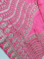 Jyoti Fashion Gajri Red Zari and Sequins Embroidered Malai Satin Silk Lehenga Choli with Dupatta