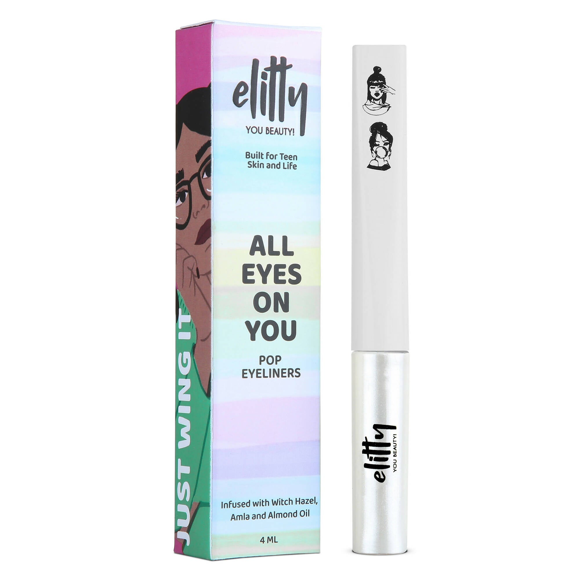 Elitty White Pop Color Metallic Finish Liquid Eyeliner - Cloud Nine (White)