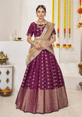 DEIANA'S Beautiful Jackquard Weaving Lehengha Choli - Wine