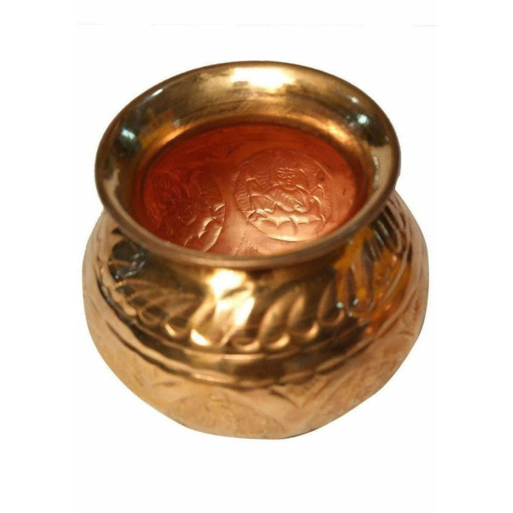 Pooja-8 Faces Globular Lakshmi Kalash (Small size) / Ashtalakshmi Kalasam (Small Size)