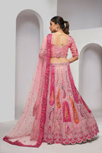 Kesar Fab Pink Silk Embroidered Lehenga