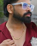 VOJ Gold-Polished Self Designed Biscuit Chain