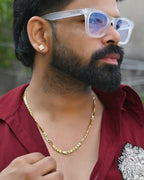 VOJ Gold-Polished Self Designed Biscuit Chain