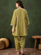 Sangria Mirror Detail Pakistani Kurta & Salwar Set