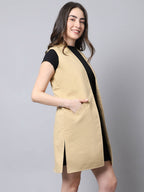 Even Apparels Brown Polywool Open Front Women's Long Coat PW724 - Distacart