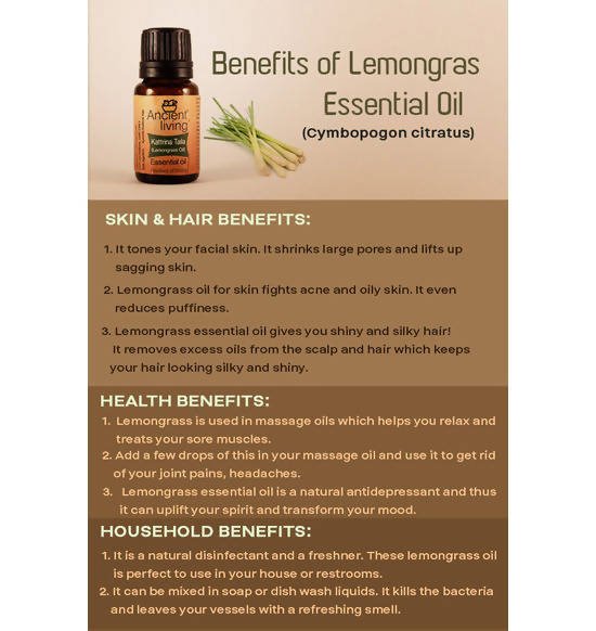 Ancient Living Kattrina Taila (Lemongrass Oil) Essential Oil
