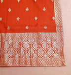 Miravan Womens Orange Embroidered Straight Kurta With Palazzo And Dupatta Set - Distacart