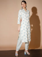Myshka Women Multi Floral Kurta & Trousers - Distacart