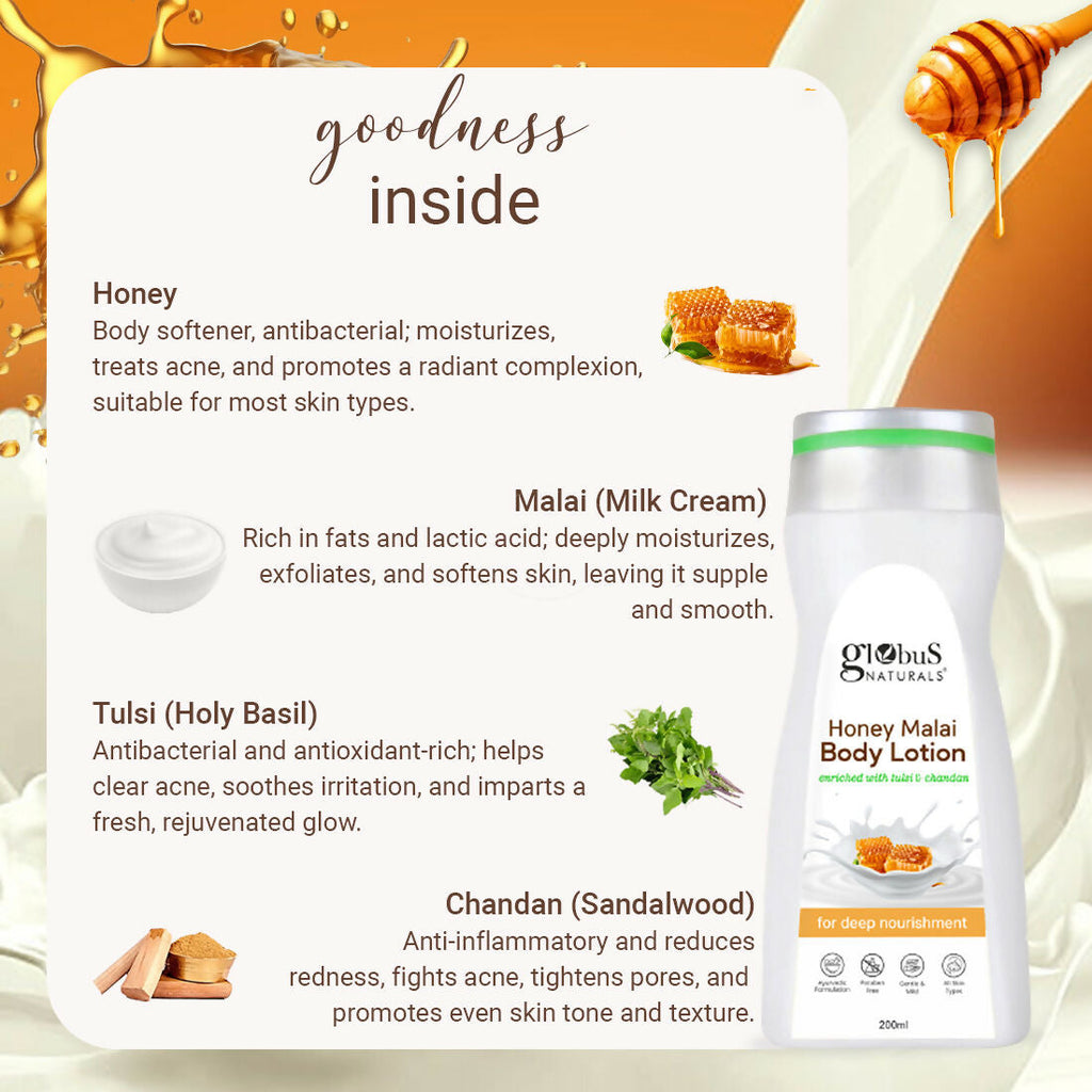 Globus Naturals Honey Malai Body Lotion - Distacart