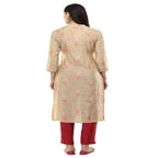 Lagi Women's Pink Printed Straight Kurta & Pant (MC45A)