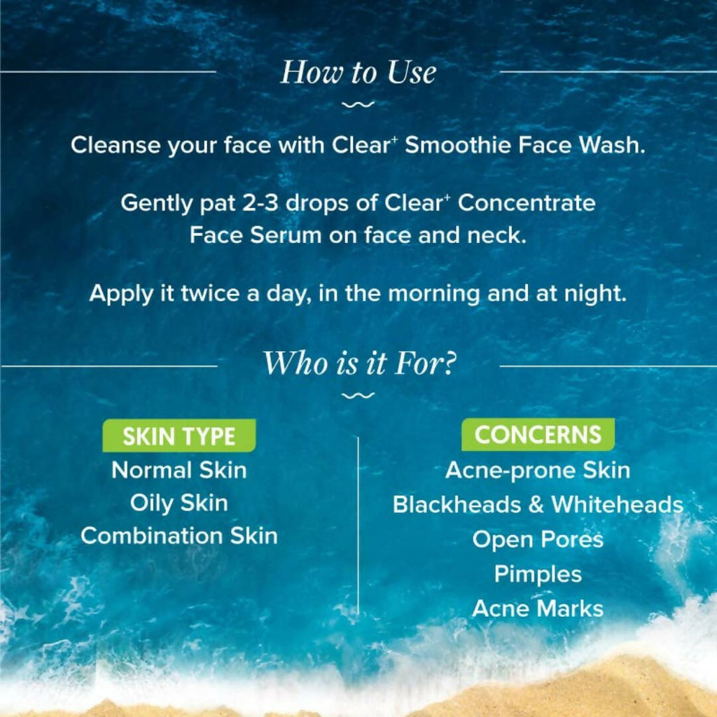 Aqualogica Clear+ Concentrate Face Serum With Salicylic & Hyaluronic Acid, Oily & Combination Skin