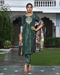 Vaasva Women's Silk Emboidered Solid Pant Set & Digital Printed Dupatta
