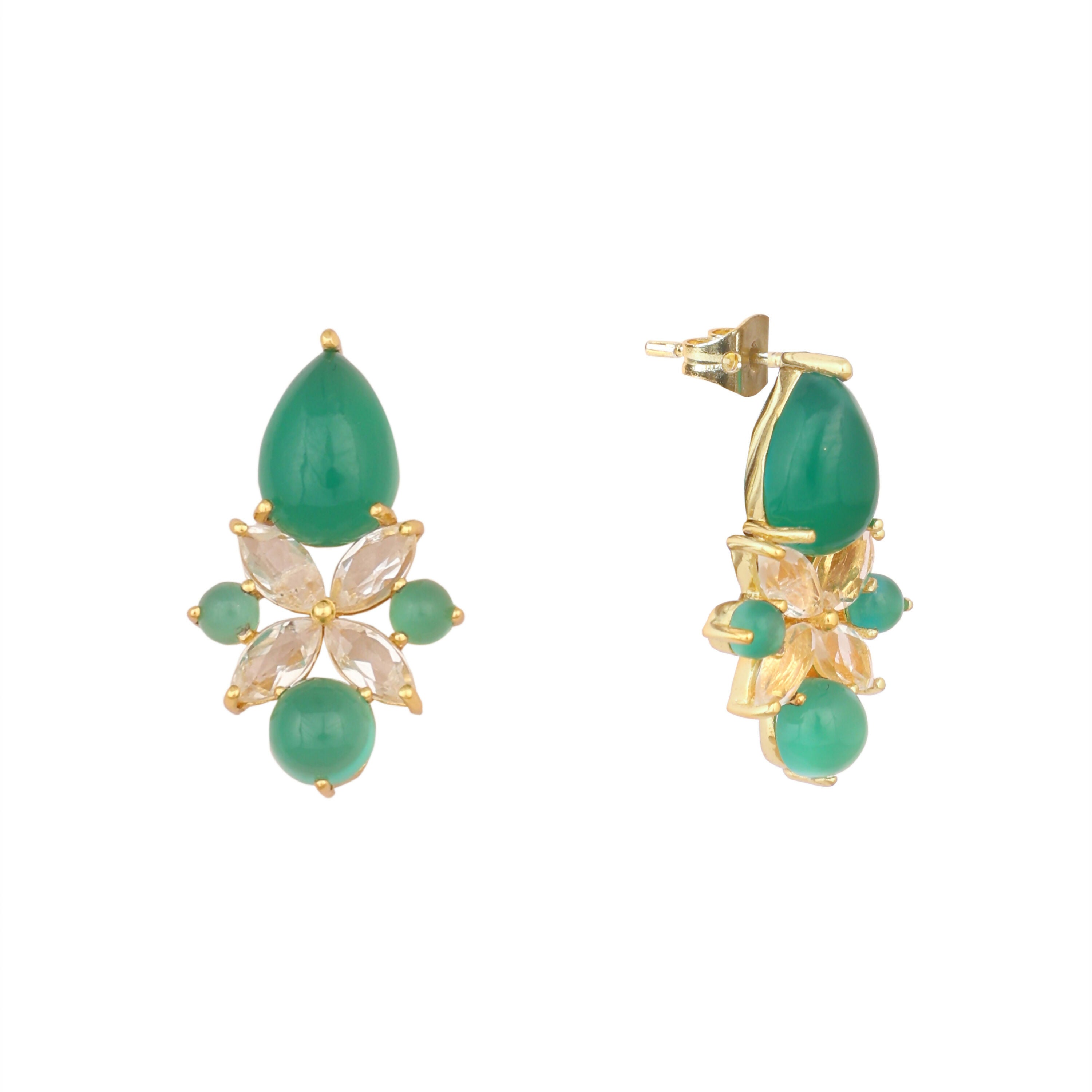 Nuyug 18k Gold Plated Floral Diamond Glow Earrings - Distacart