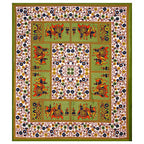 Vamika Printed Cotton Green Bedsheet With Pillow Covers (LEOC_HTHY_G)