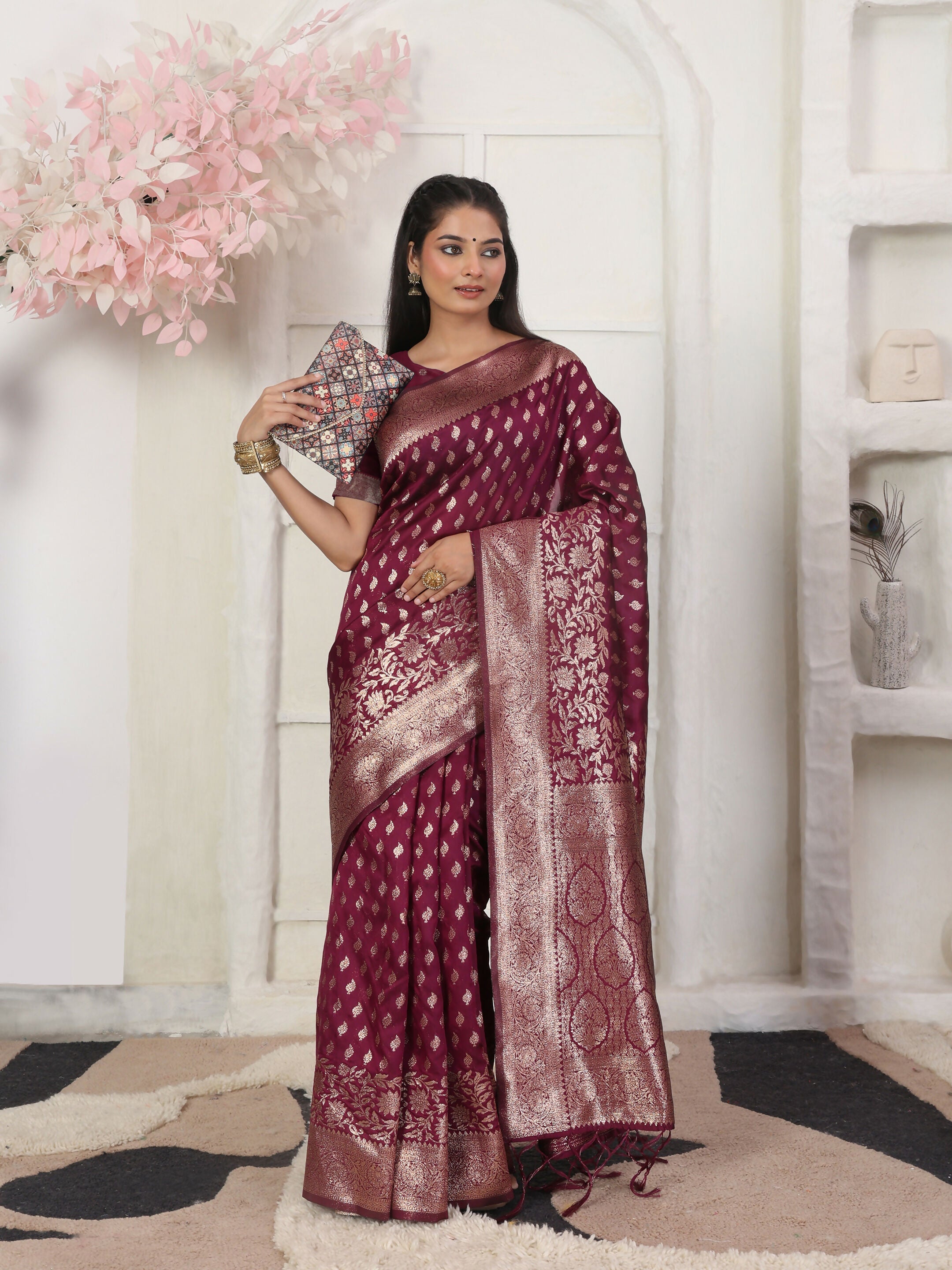 Shree Shyam Fashion Lichi Silk Green Saree - Distacart