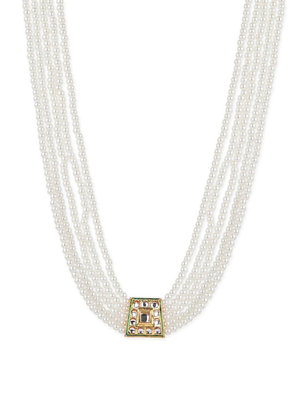 Gold-Toned White Brass Gold-Plated Necklace - Ruby Raang - Distacart