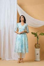 Joban Fashion Blue Tie & Dye Kurta Pant Set - Distacart