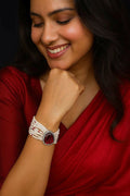 Joban Fashion Red Brass Ad With Monalisa Stone Beaded Bracelet - Distacart