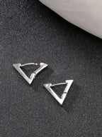 NVR Men's Set of 3 Multicolor Rhodium-Plated Geometric Shape Stainless Steel Studs Earring - Distacart