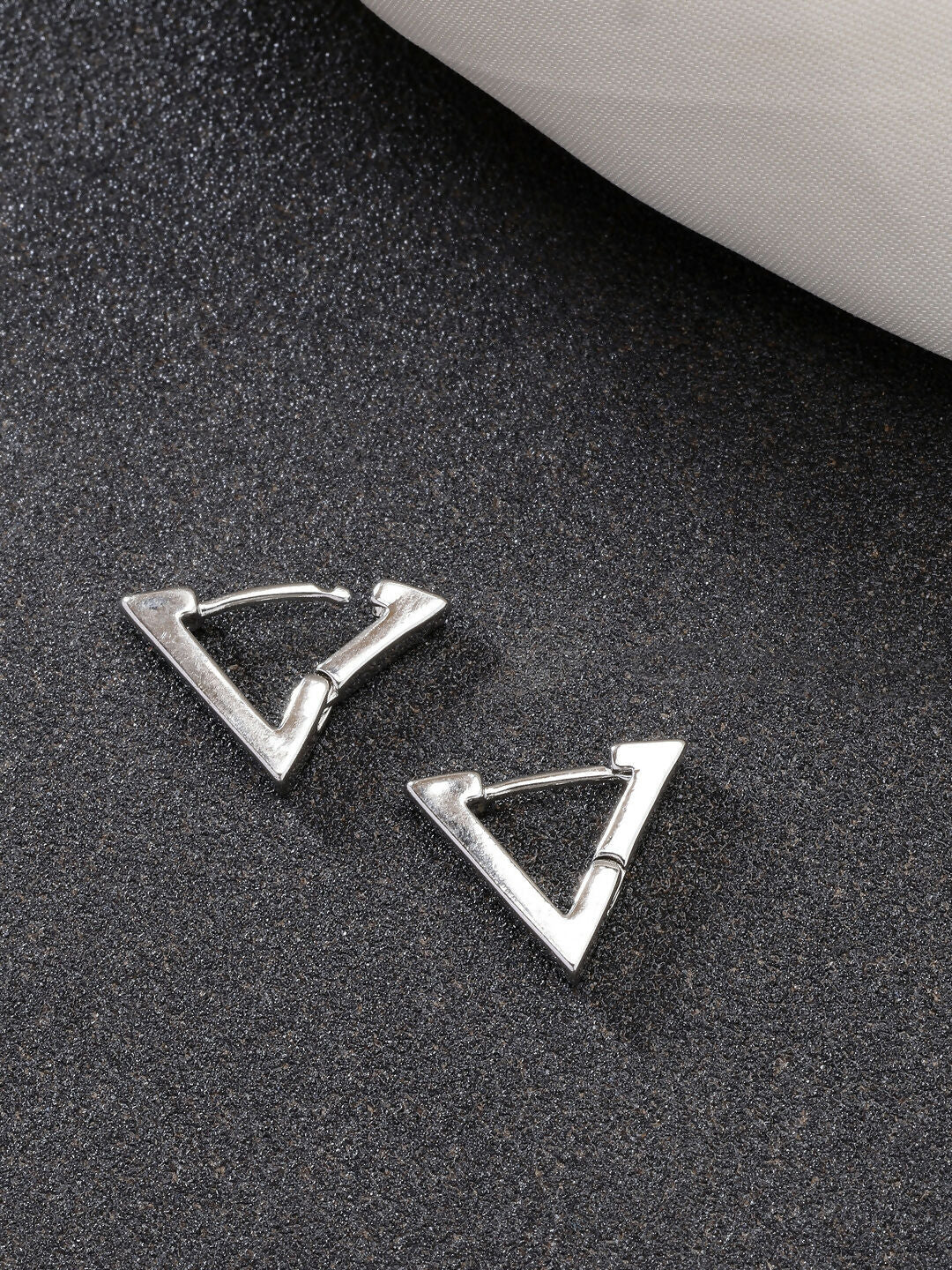 NVR Men's Set of 3 Multicolor Rhodium-Plated Geometric Shape Stainless Steel Studs Earring - Distacart