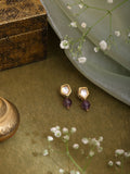 Ruby Raang Purple Amethyst Kundan Studs - Distacart
