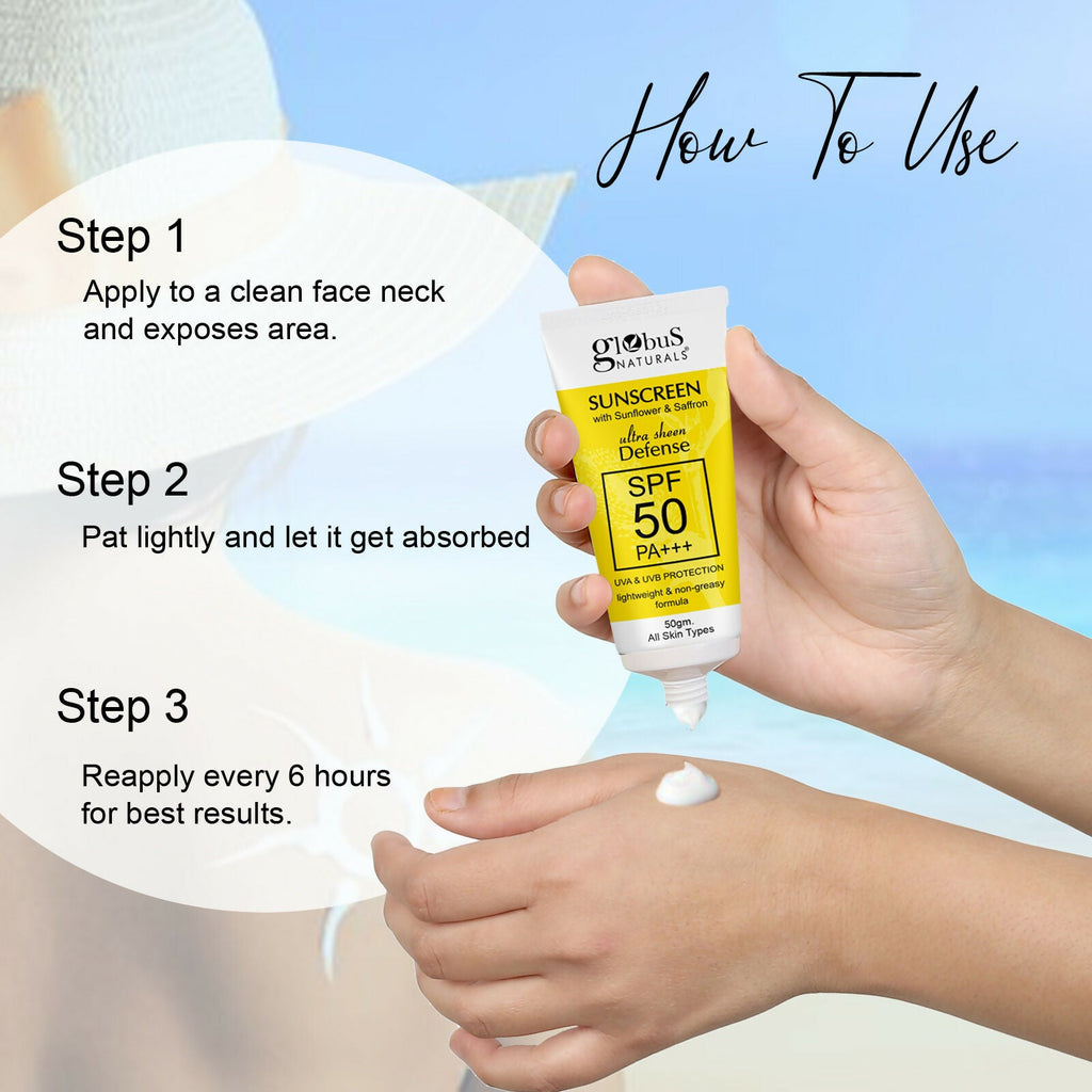 Globus Naturals Sunscreen with Ultra Sheen Defense - Distacart