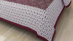 Vamika Printed Cotton White & Red Bedsheet With Pillow Covers (LEOC_CHUN_MR)