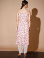 Myshka Women Pink Printed Kurta & Trousers - Distacart