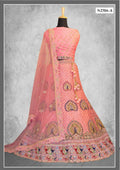 Peach Organza Silk Gota With Sequence Work Lahenga Choli - Nimaya Ishani