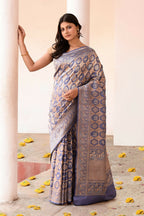 Joban Fashion Lavender Pure Katan Pure Handloom Banarasi Silk Saree