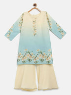 Ahalyaa Multi Crepe Printed Kids Kurta Sharara Sets With Dupatta For Girls