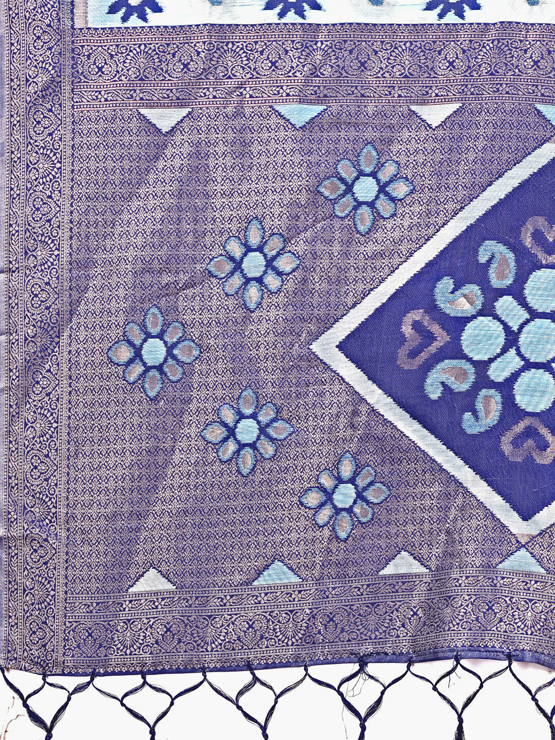 Shree Shyam Fashion Sajni Sky Blue Linen Cotton Saree