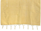 Vardha Women's Beige Kanchipuram Raw Silk Saree With Unstitched Blouse Piece