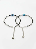 NVR Women Evil Eye Silver Plated Artificial Beads Anklet
