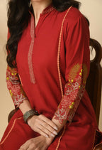 Joban Fashion Maroon Cotton Rayon Kurta Set