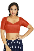 Aastha Fashion Women's Orange Art Silk Designer Traditional Readymade Blouse