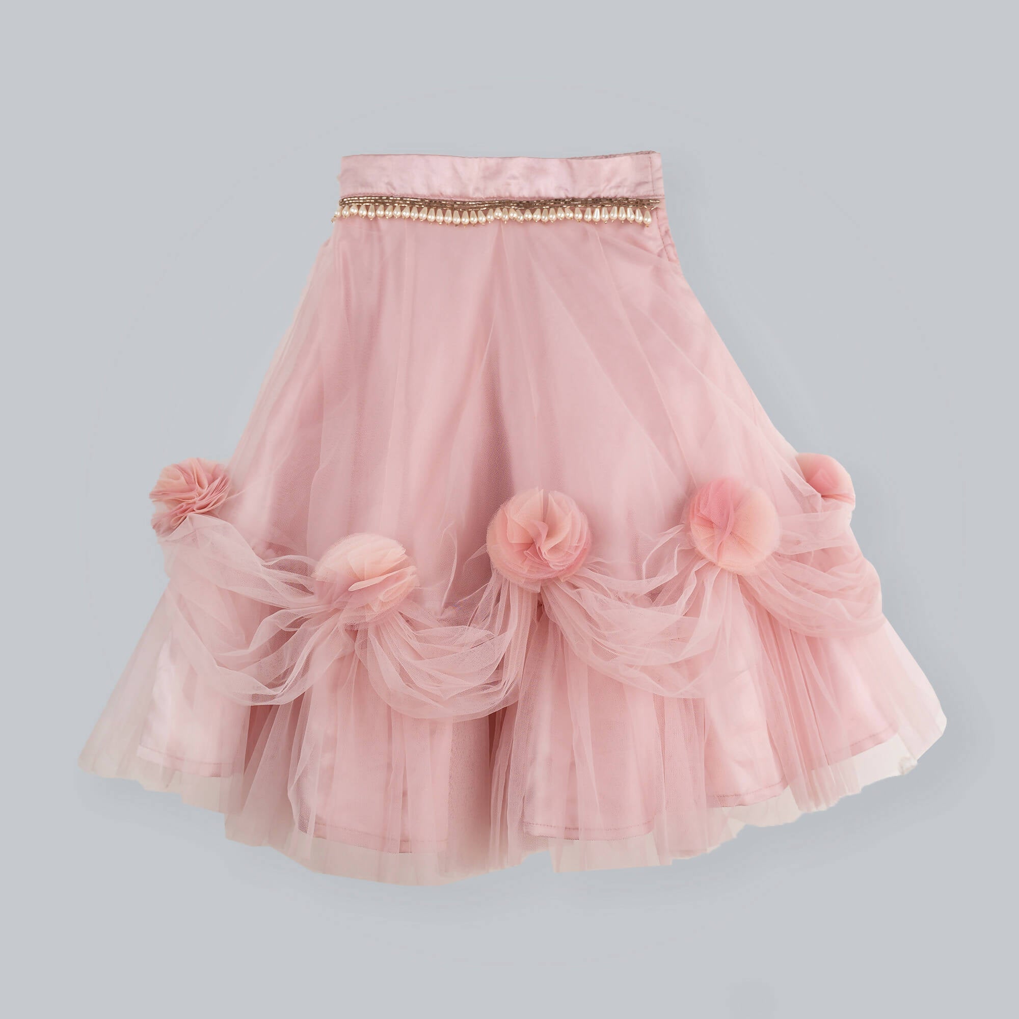 Pink Cow Fashions Old Rose Ghagra Choli With Embellishment On Upper Chest