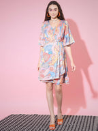 Myshka Women's Multi Abstract Printed Empire Dress - Distacart