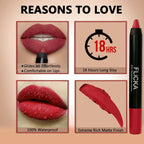 FLiCKA Lasting Lipsence Crayon Lipstick 08 Binge Watching - Maroon