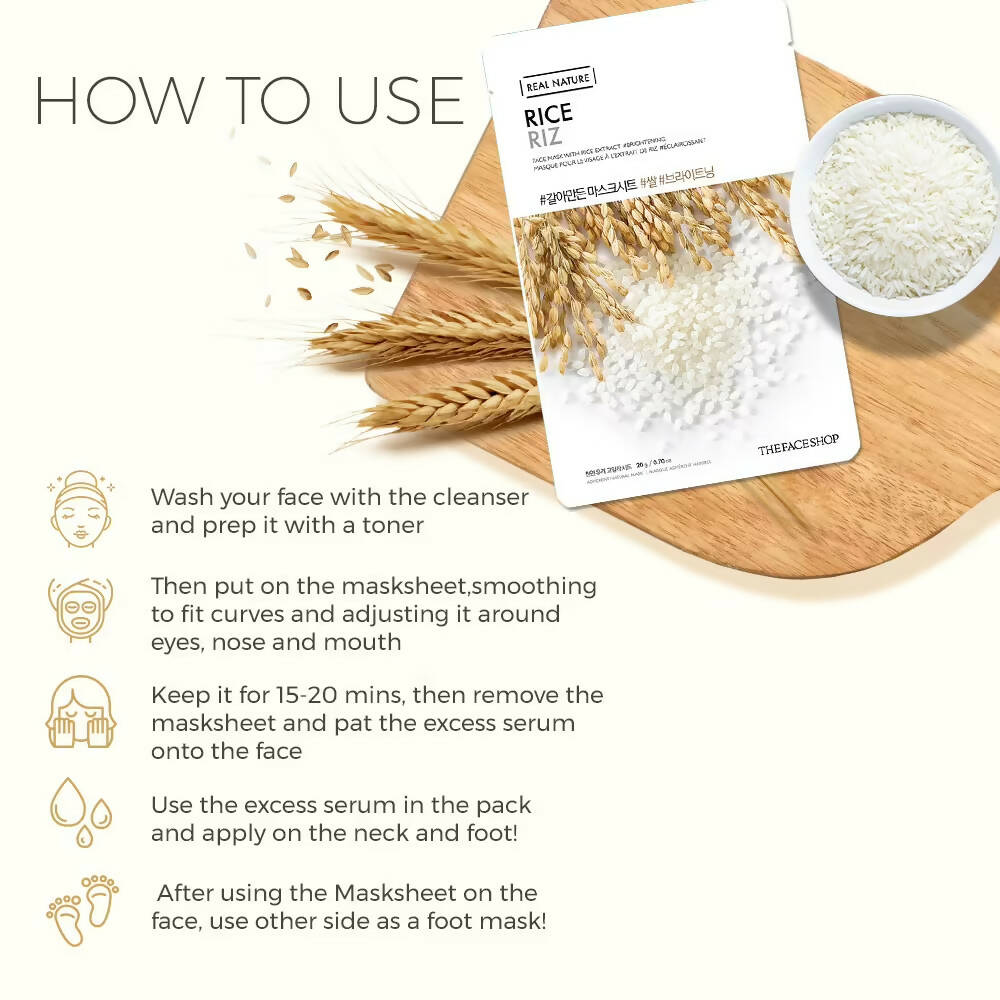 The Face Shop Real Nature Rice Face Mask - Distacart