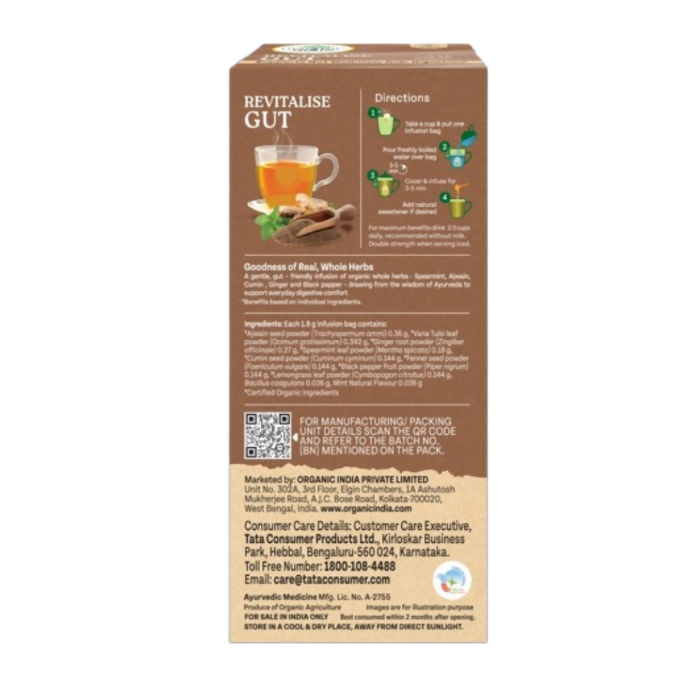 Organic India Revitalise Gut Tea Bags - Distacart