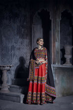 AI Fashion Red Art Silk Designer Navratri Lehenga Choli Collection