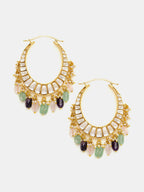 Ruby Raang Gold Polished Multi-Color Kundan Loops